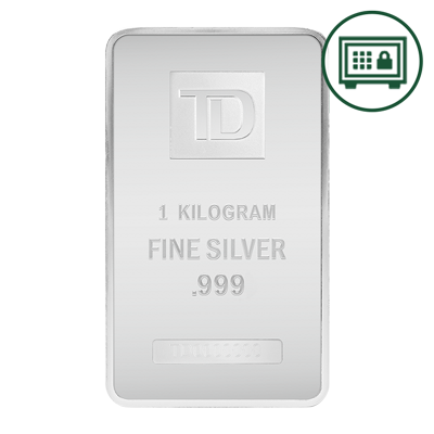 A picture of a 1 kg. TD Silver Bar - Secure Storage